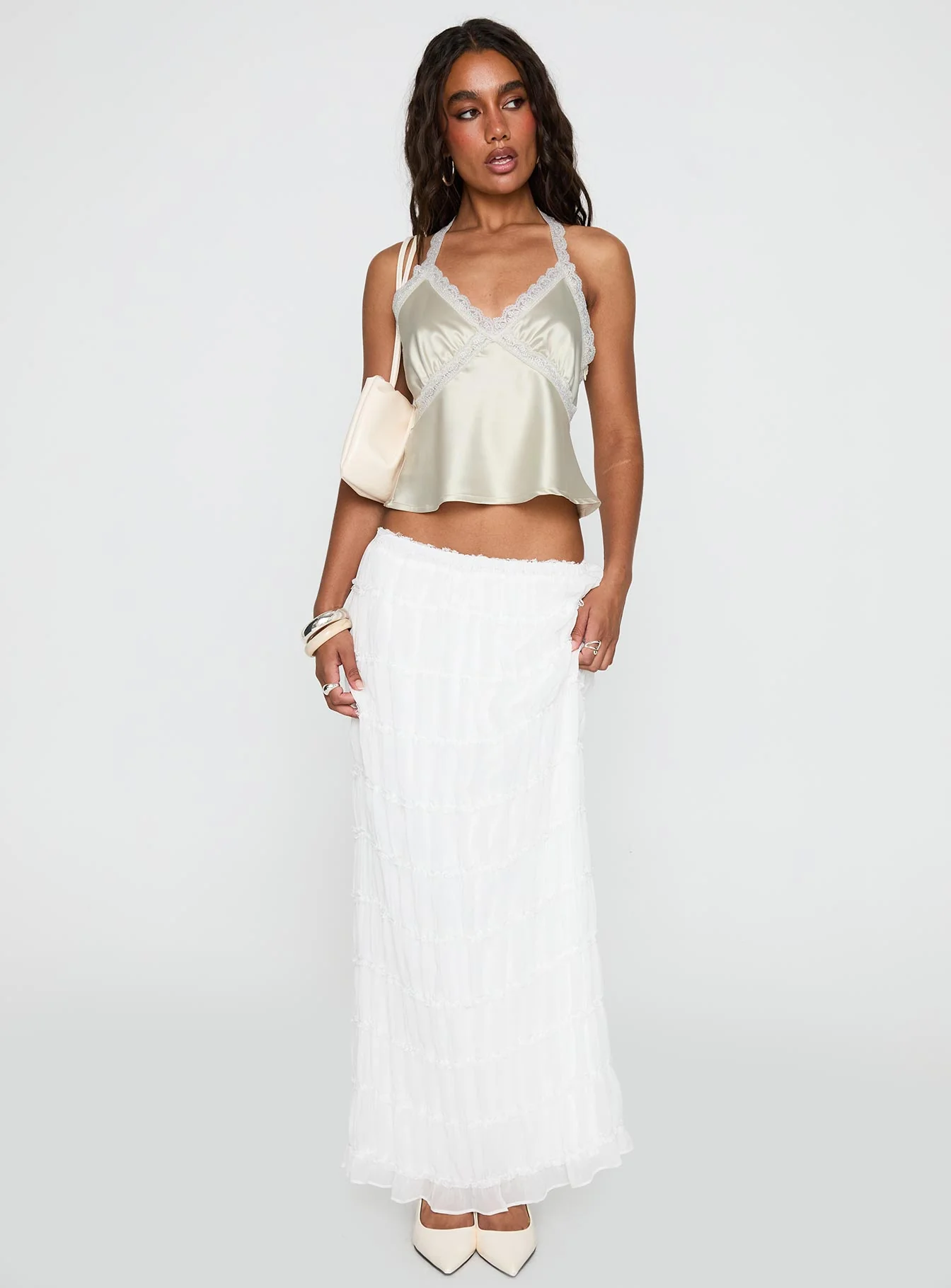 Estefania Maxi Skirt White
