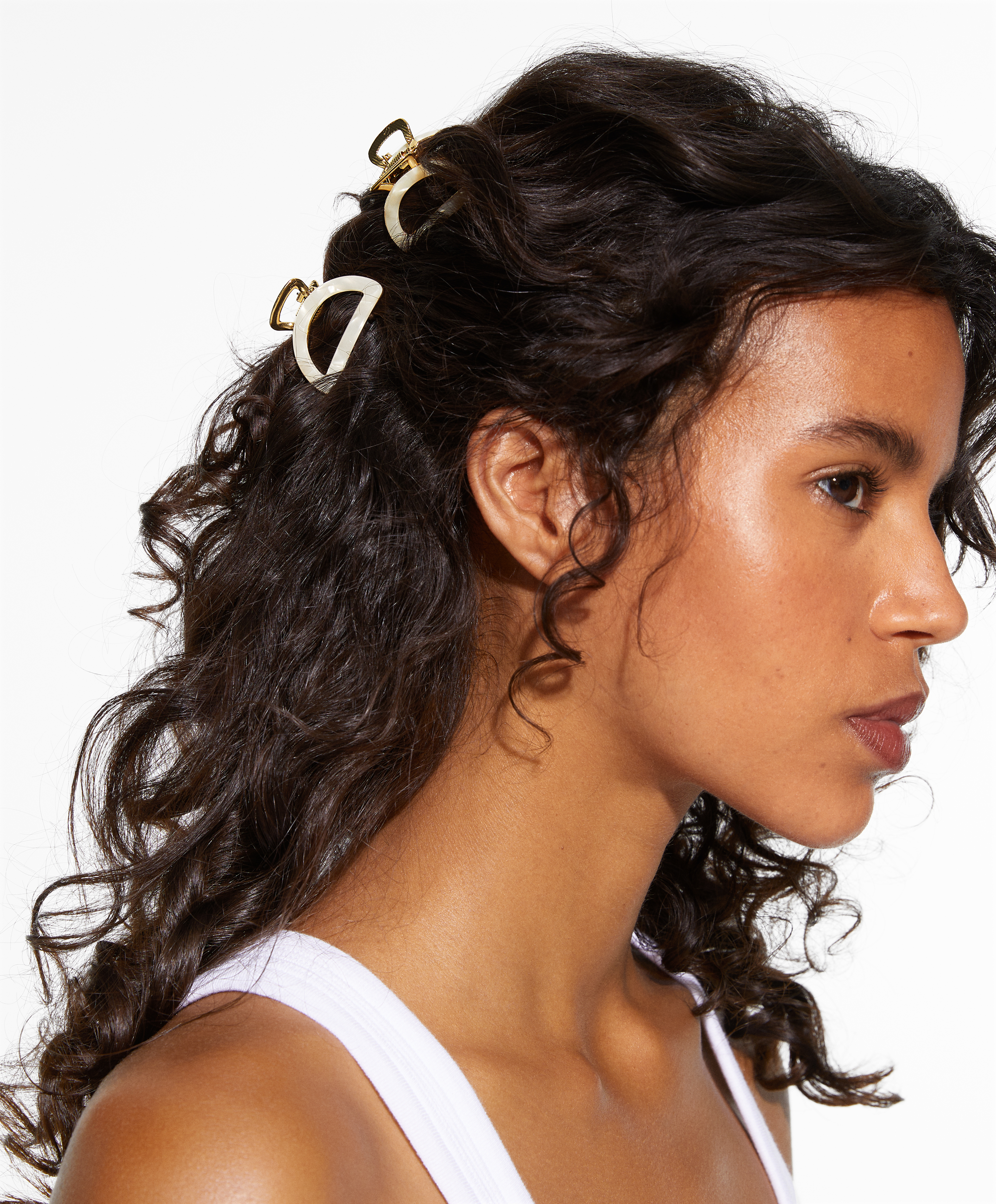 OYSHO 2 metallic mini hair clasps