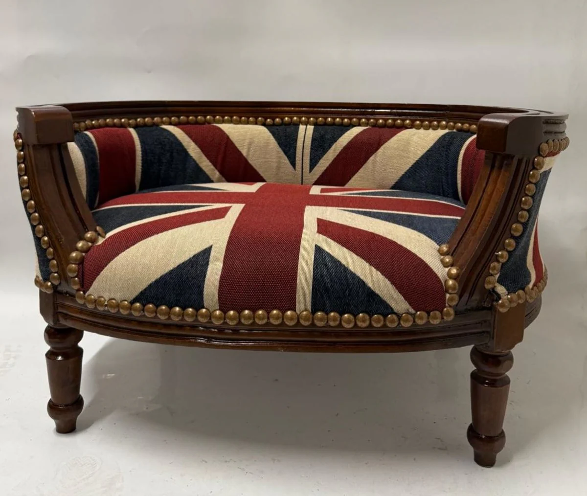 Baroque Dog & Cat Bed Union Jack / Dark Brown - Baroque Animal Furniture