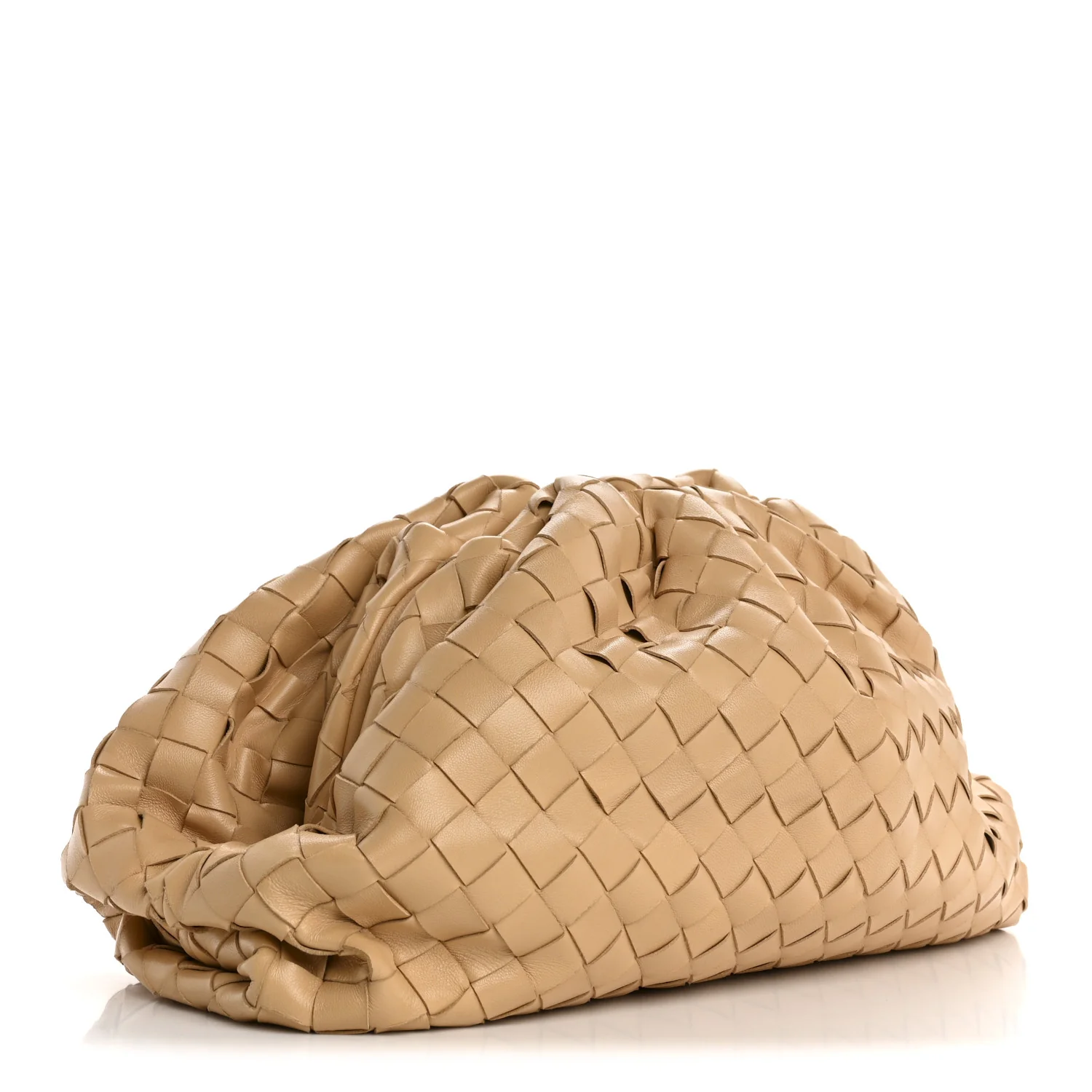 Nappa Maxi Intrecciato The Pouch Oversized Clutch Almond - Top Club