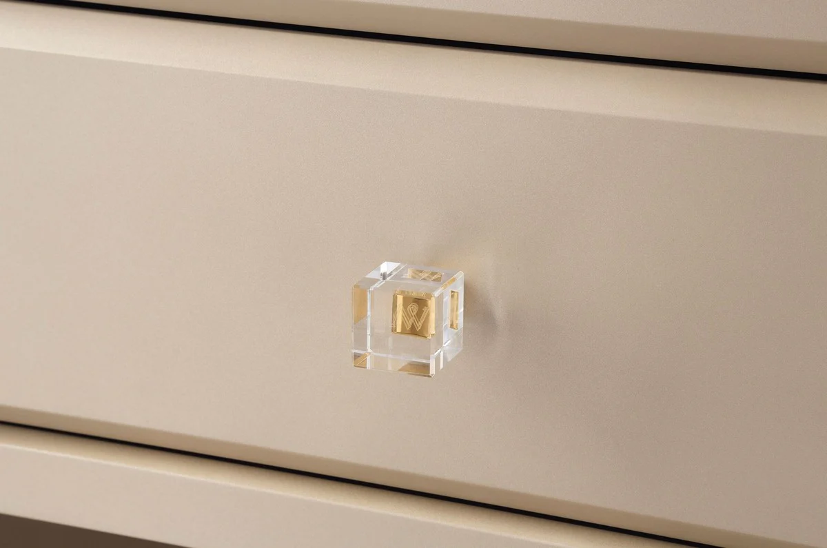 Luxury wardrobe beige 200 x 60 x H. 200 cm - Open bedroom wardrobe - Bedroom furniture - Hotel furniture - Luxury furniture - Luxury furnishings - Bedroom furnishings