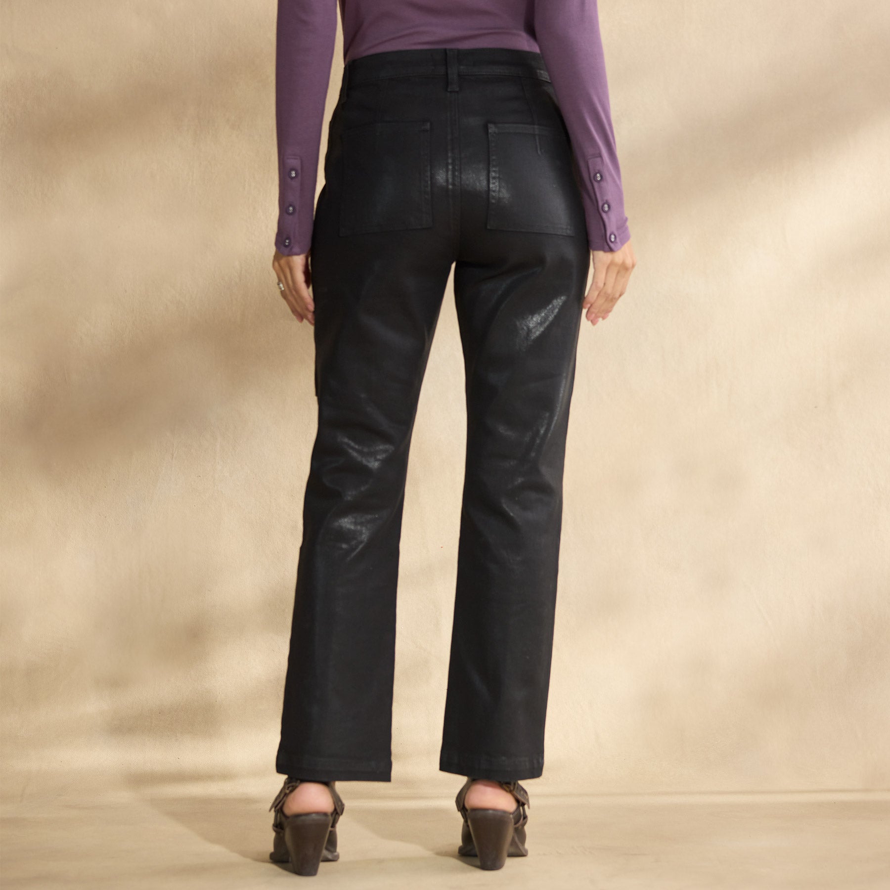 Coated Bronte Cargo Pants, Petite - Sundance Living