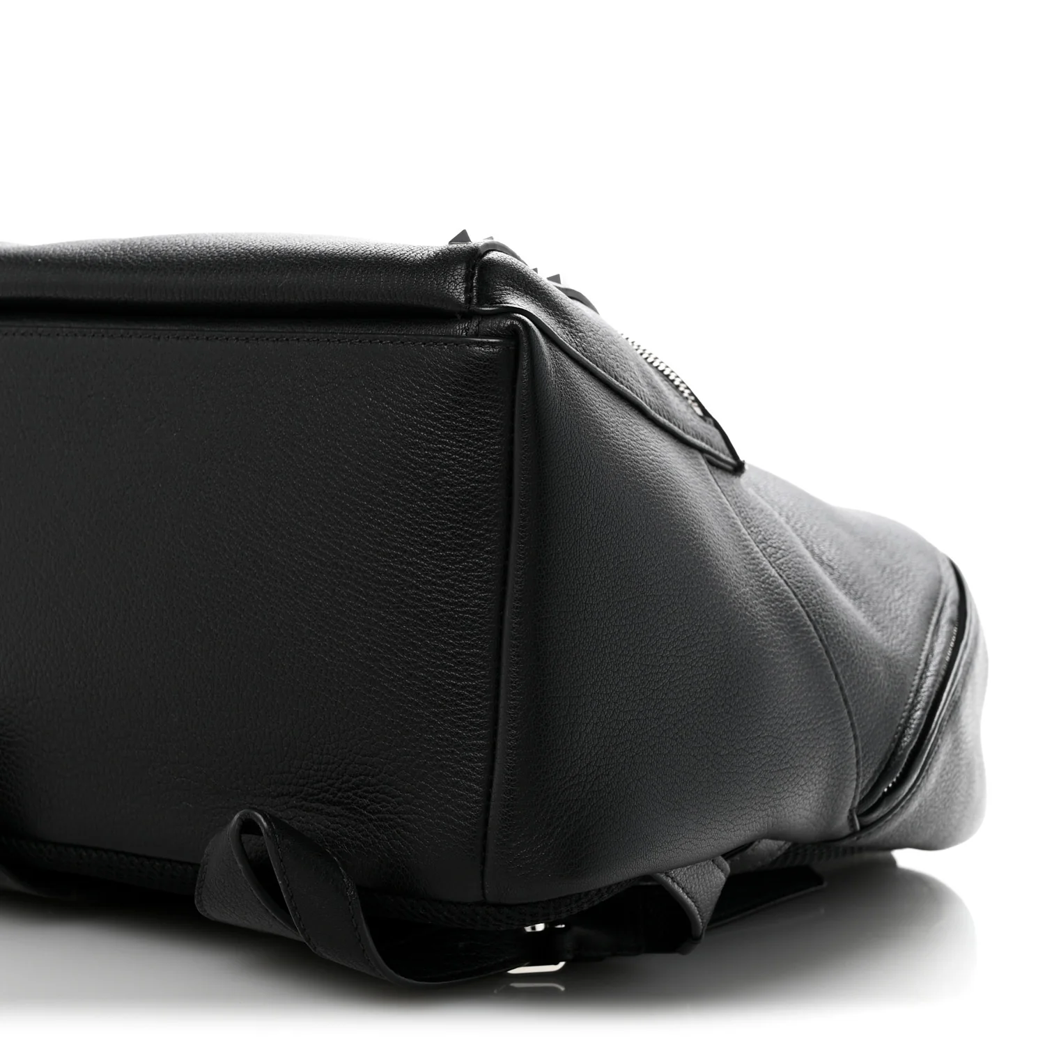 Grained Calfskin Rockstud Backpack Black - Top Club