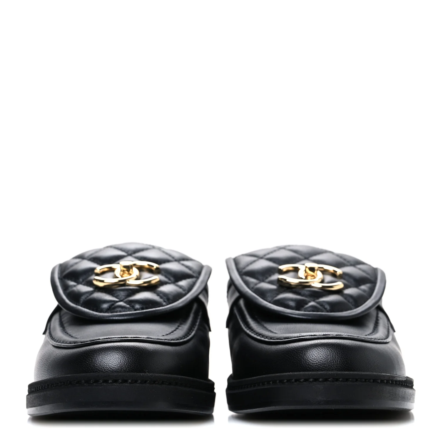 Lambskin Quilted CC Turnlock Mules 40 Black - Top Club