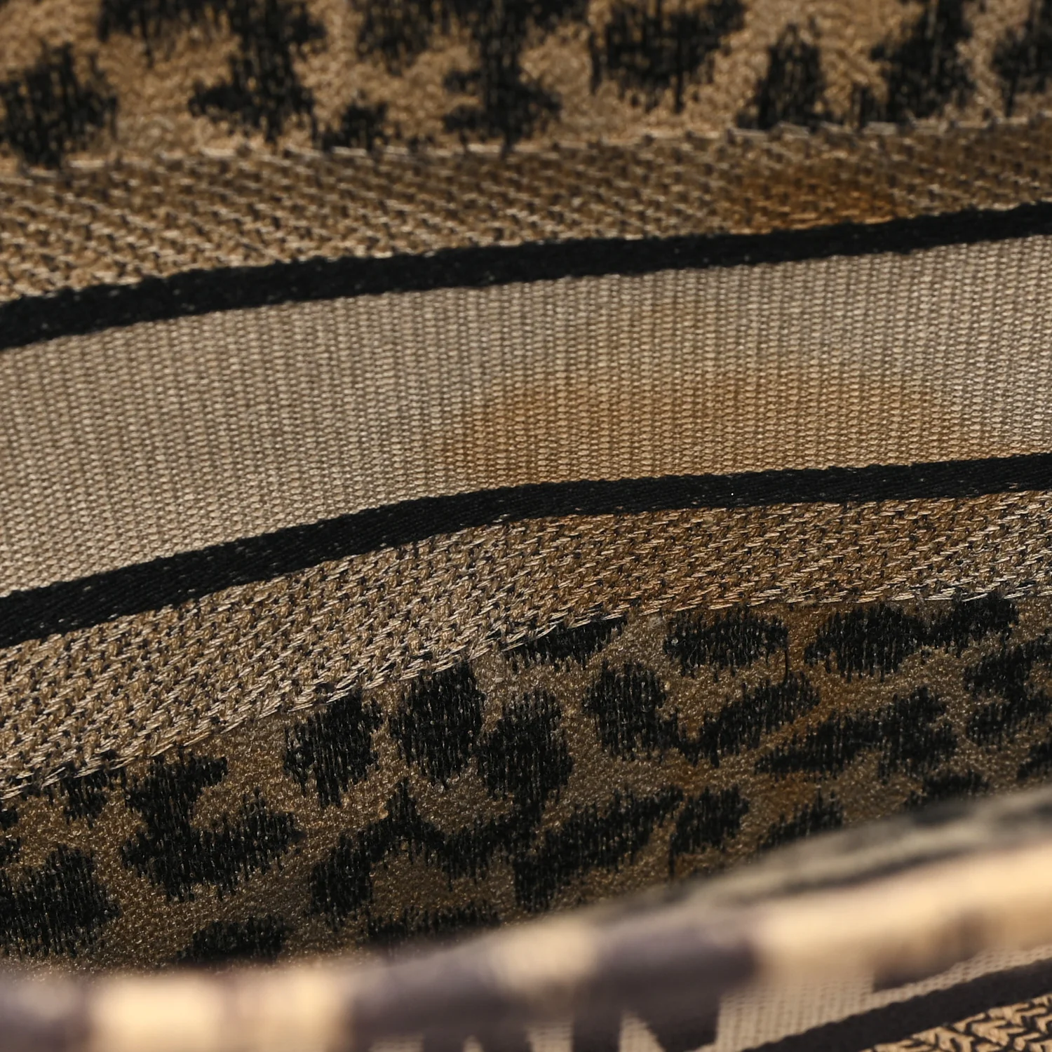 Canvas Mizza Embroidered Large Leopard Book Tote Beige - Top Club