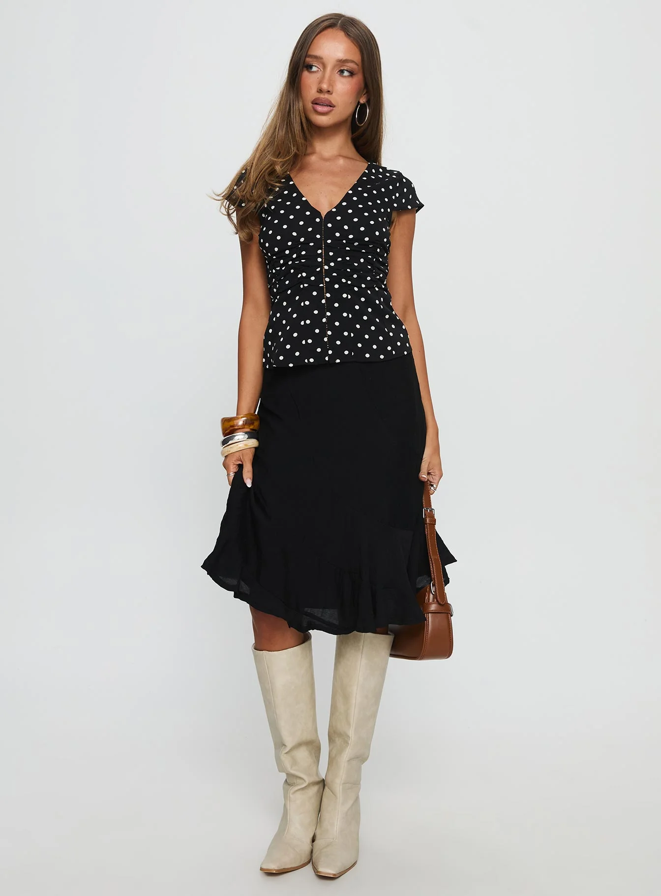 With Kindness Midi Skirt Black