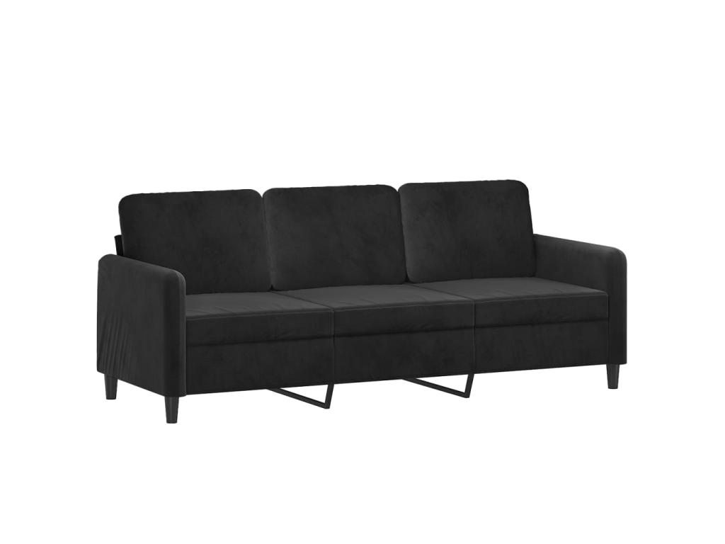 Sofá de 3 plazas terciopelo negro 180 cm - QnyJTW1288po