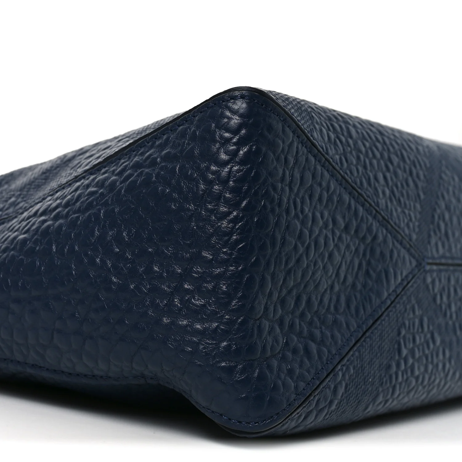 Heritage Grain Check Embossed Medium Dewsbury Tote Blue Carbon - Top Club