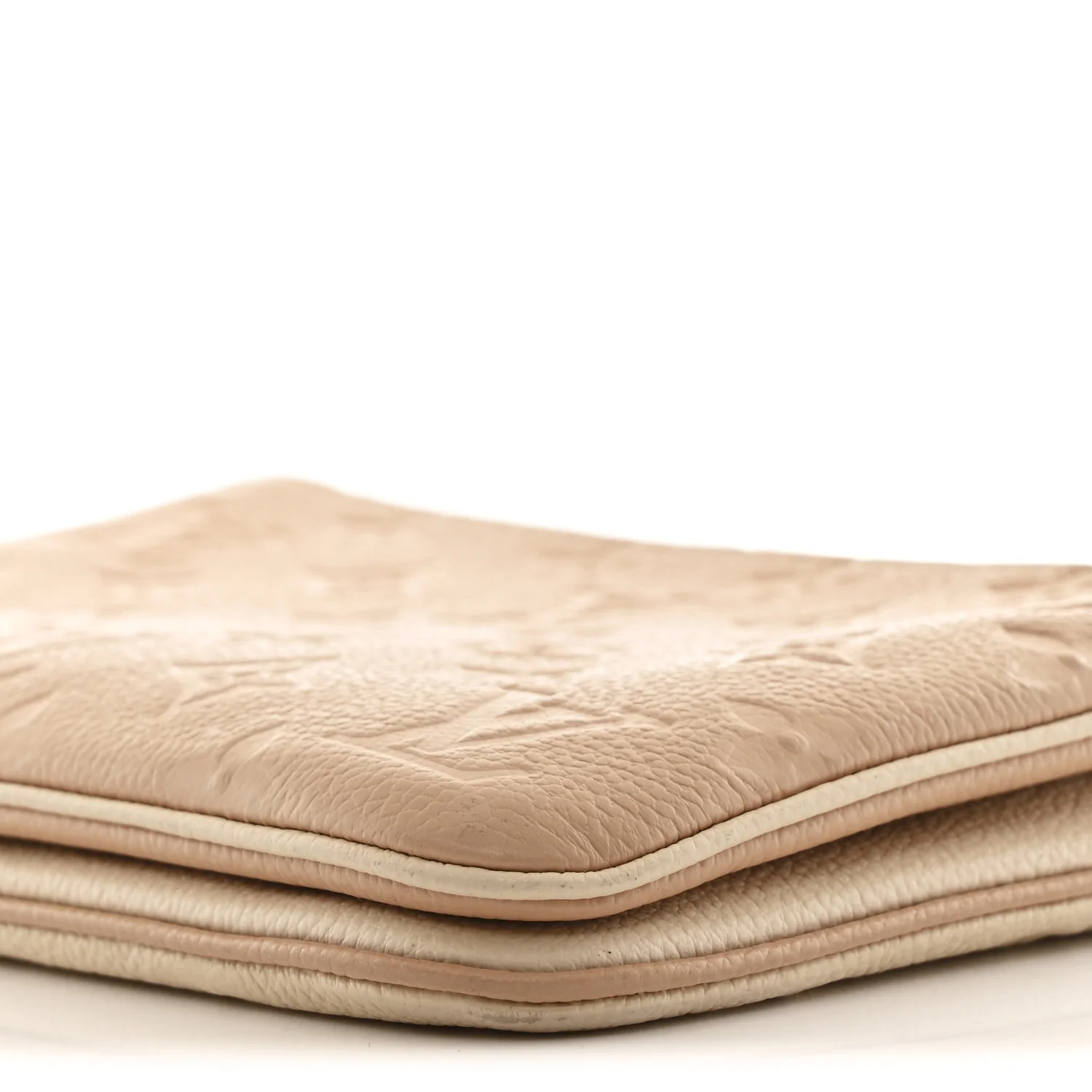 Empreinte Double Zip Pochette Beige Rose Creme - Top Club