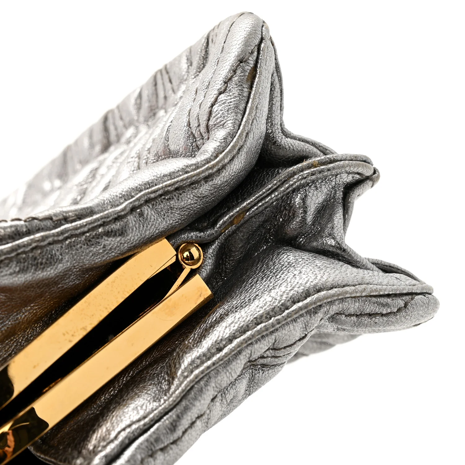 Metallic Matelasse Lux Mini Crossbody Tote Cromo - Top Club