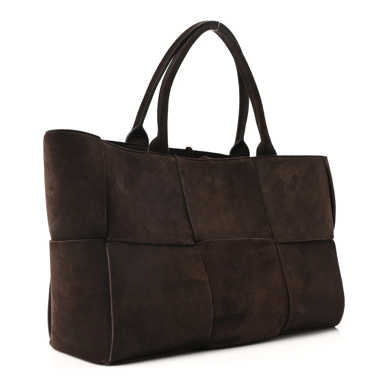 Suede Maxi Intrecciato Small Arco Tote Fondente - Top Club