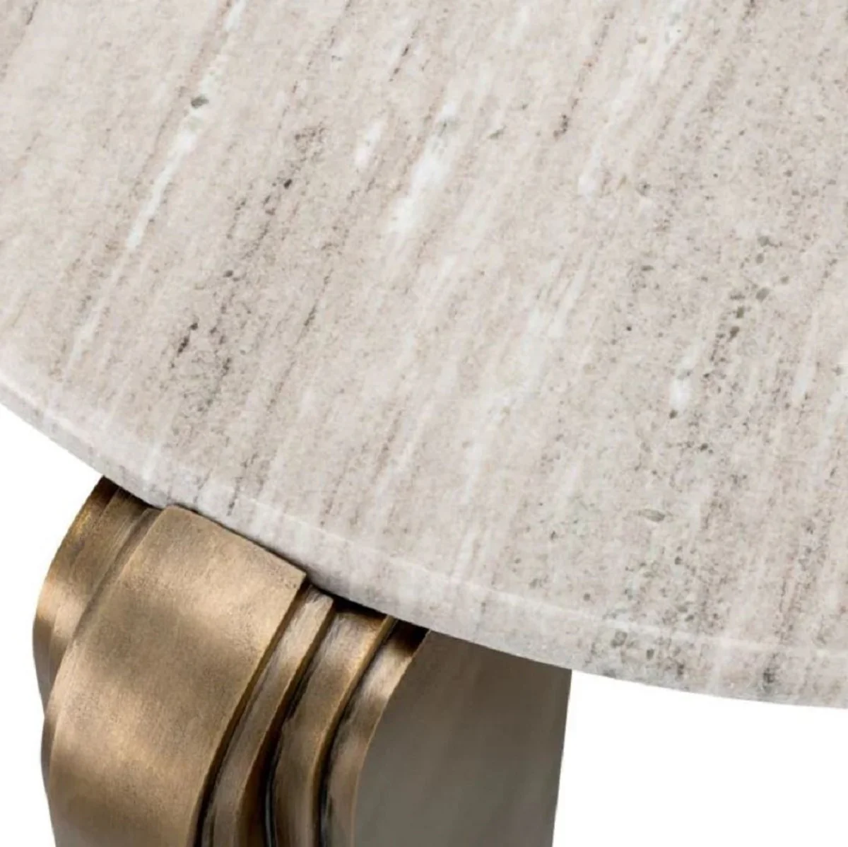 Luxury coffee table beige / antique brass Ø 99 x H. 46 cm