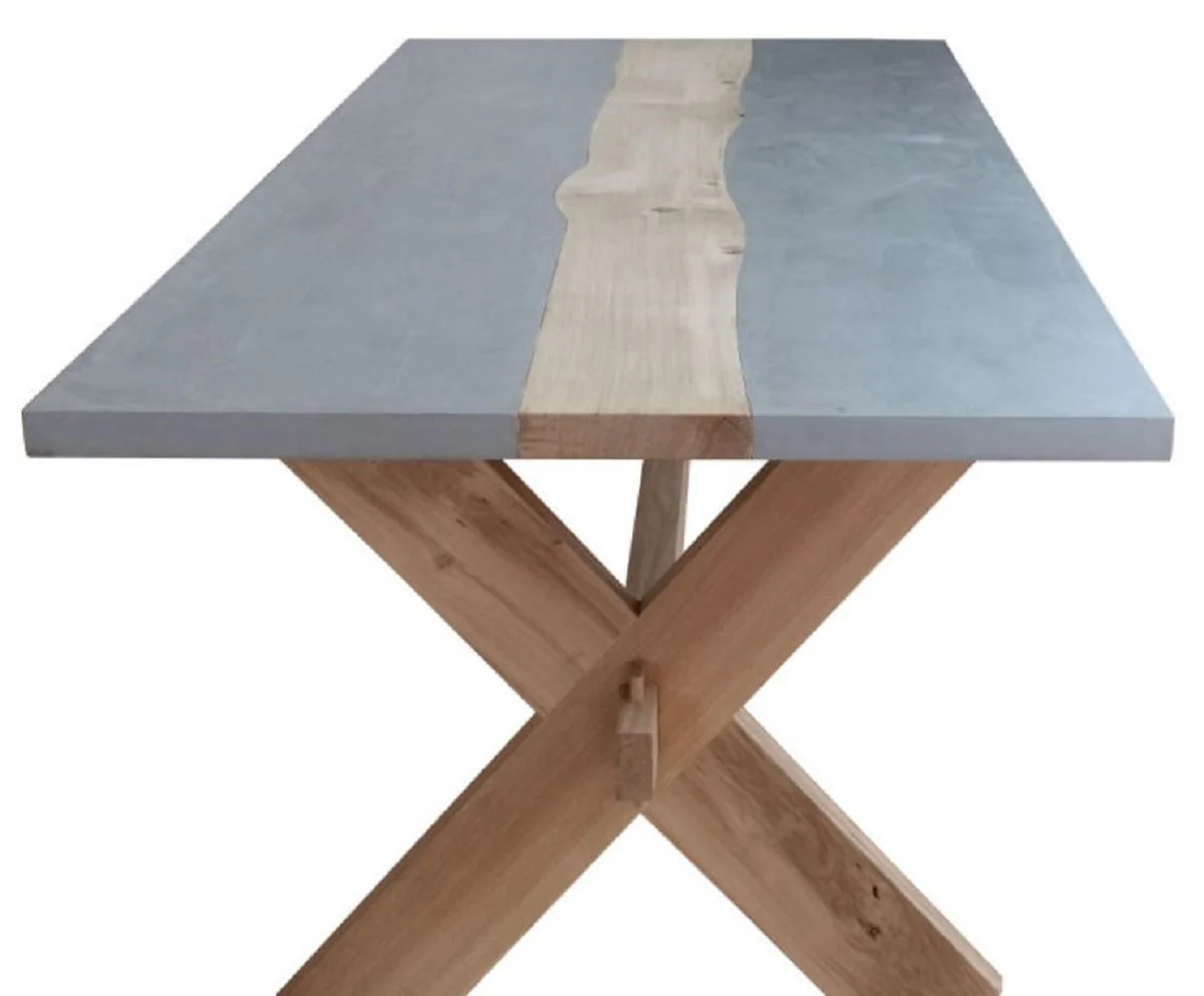 Country house style dining table gray / natural colors 240 x 100 x H. 78 cm - country house style kitchen table - country house style garden table - country house style dining room & garden furniture