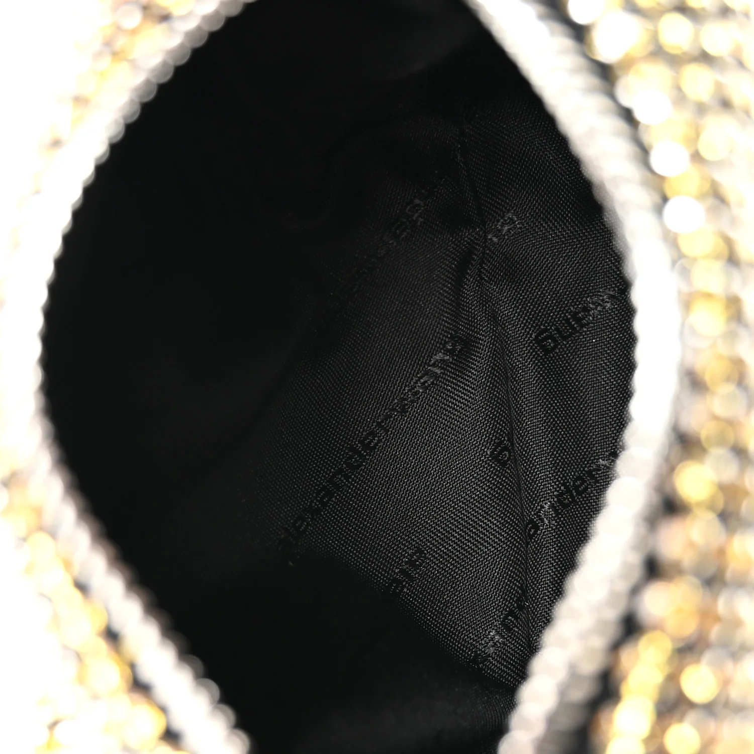 Mesh Crystal Rhinestone Mini Heiress Pouch Porcelain - Top Club