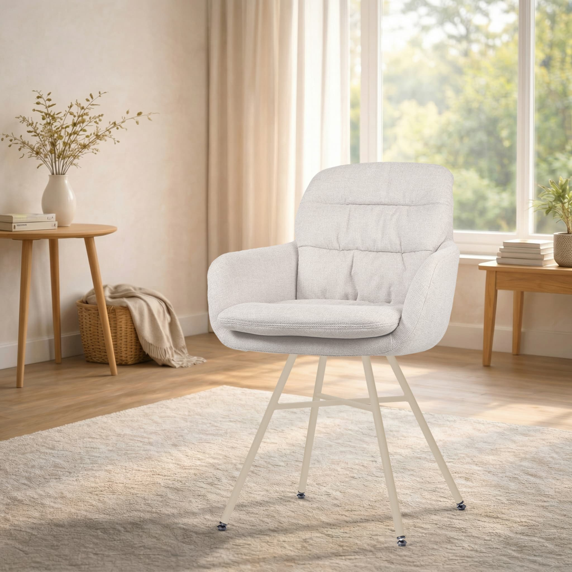 Eetkamerstoel Noa-Mia beige beige onderstel