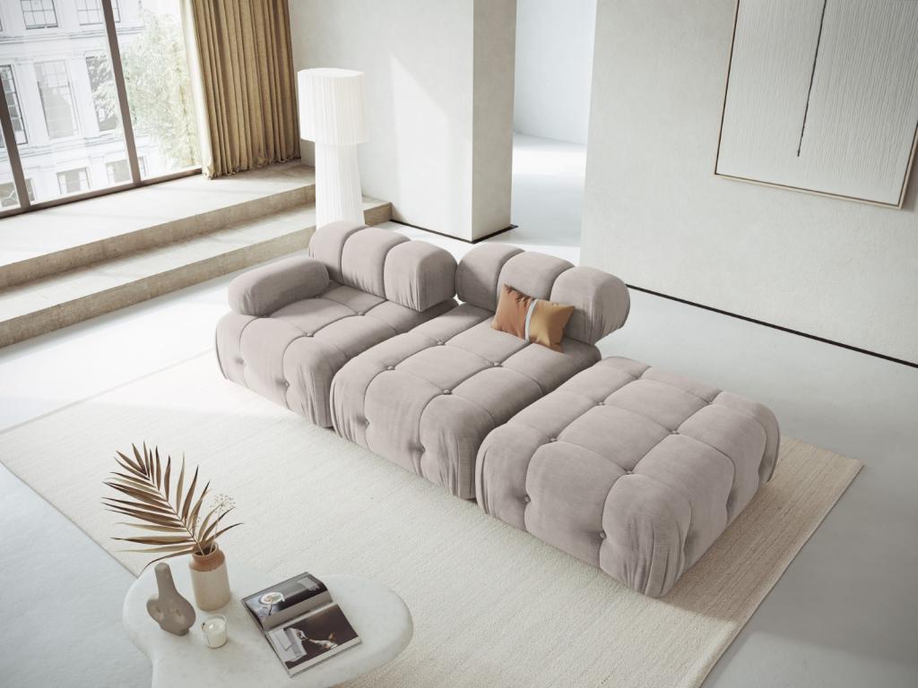Laocacasas - Sofá modular derecho "Ferento" 3 plazas de tejido estructural gris claro - 288x96x71cm