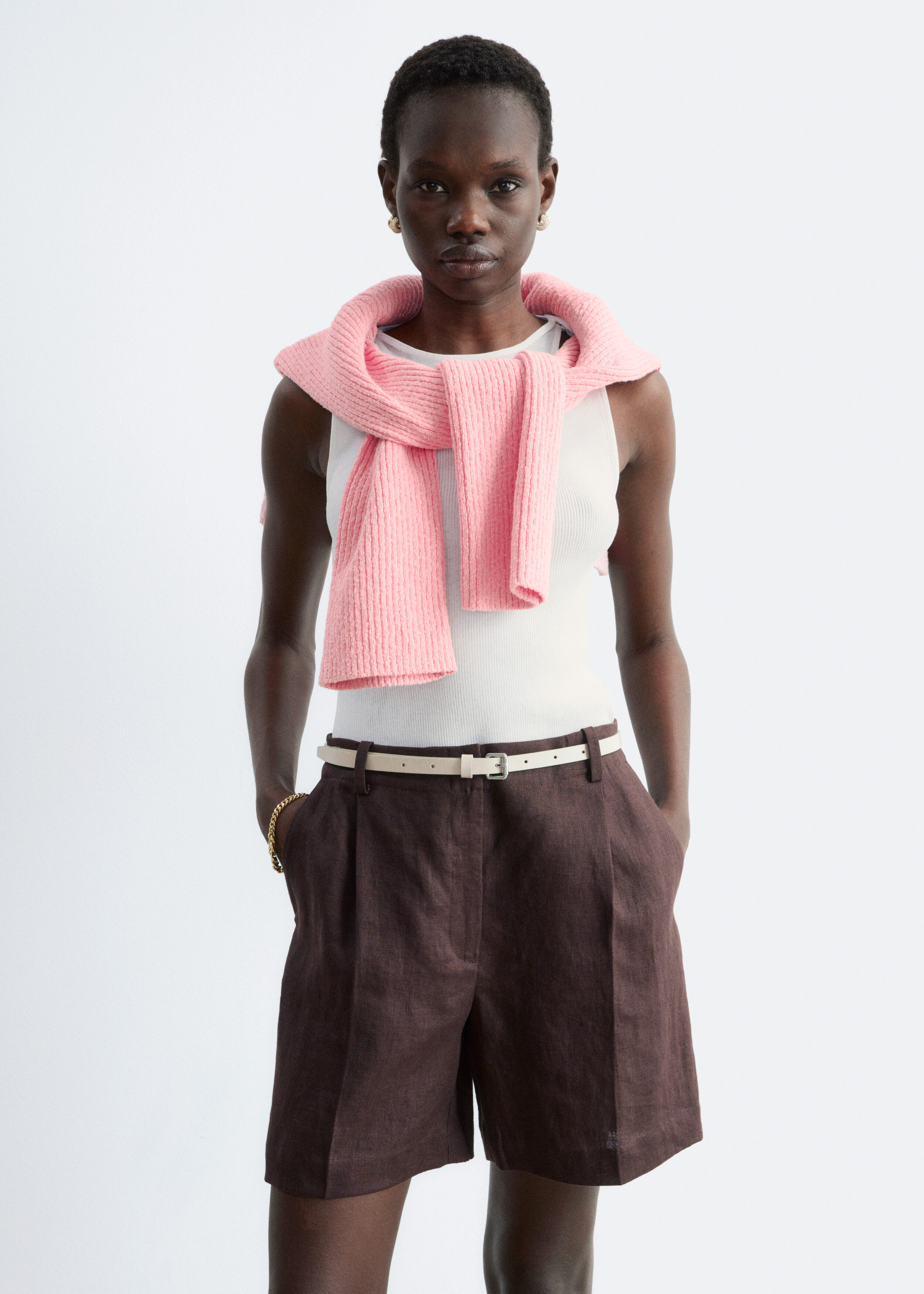 & Other Stories PLEATED LINEN SHORTS