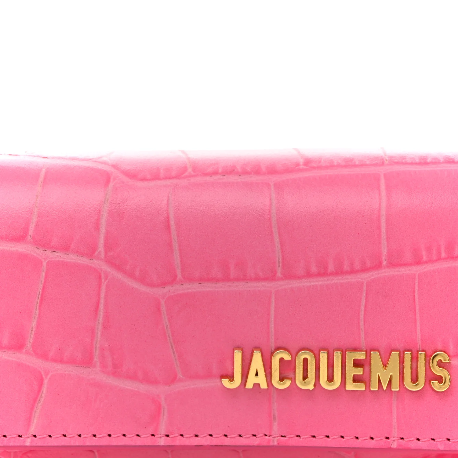 Calfskin Crocodile Embossed La Ceinture Bello Double Tour Belt Bag Pink - Top Club