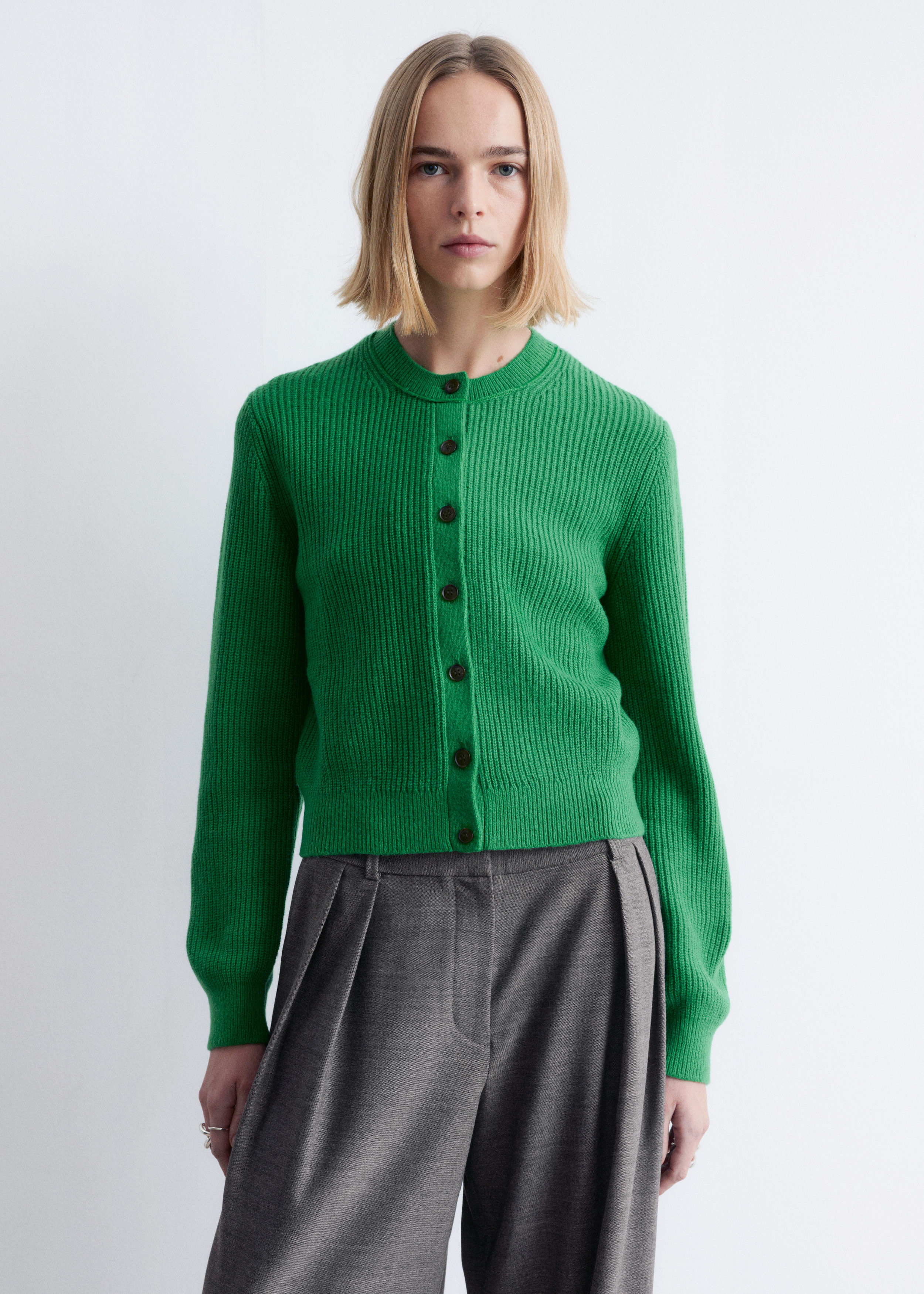 & Other Stories RIB-KNIT CARDIGAN