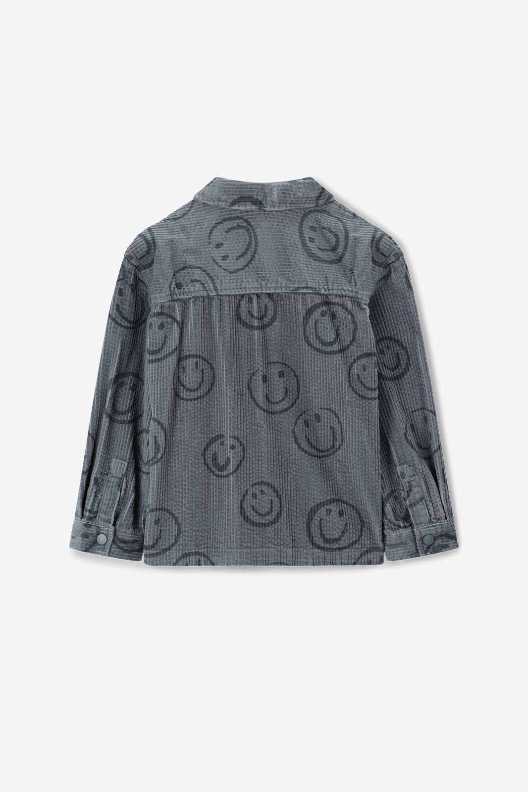 Blauw corduroy overhemd met smileys