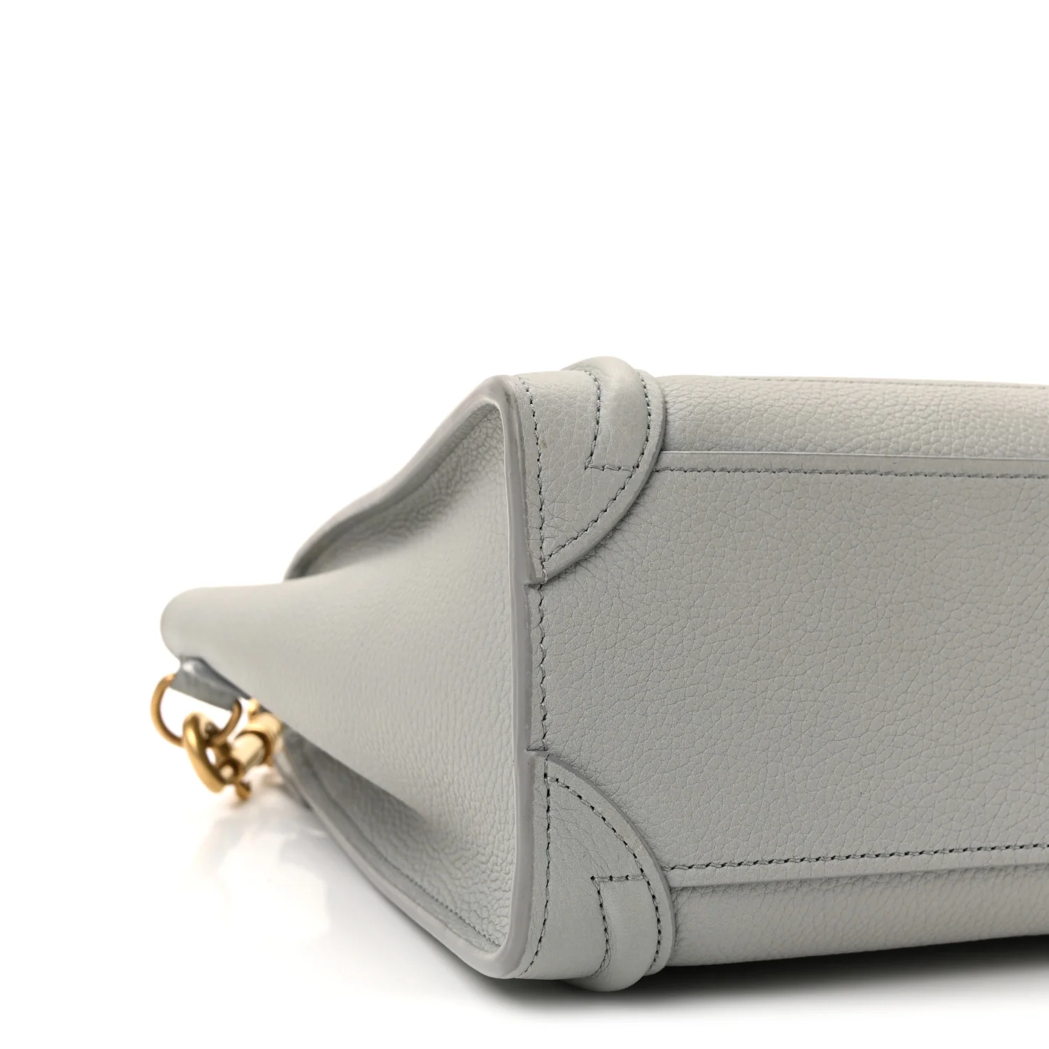 Drummed Calfskin Nano Luggage Pearl Blue - Top Club