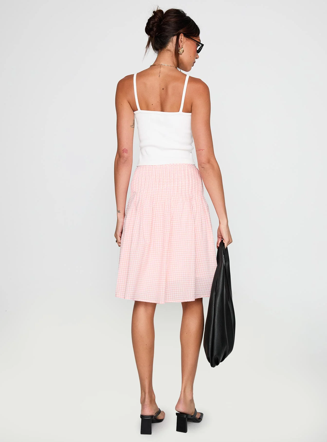 Maryanna Midi Skirt Pink Gingham
