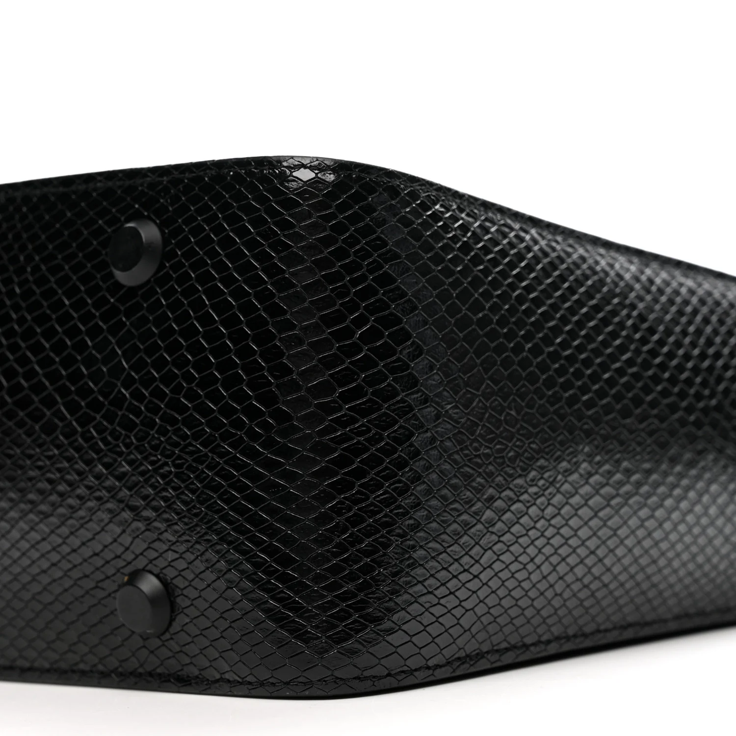 Extra Supple Calfskin Snakeskin Embossed Calfskin Small Tool 2.0 North-South Tote Black - Top Club