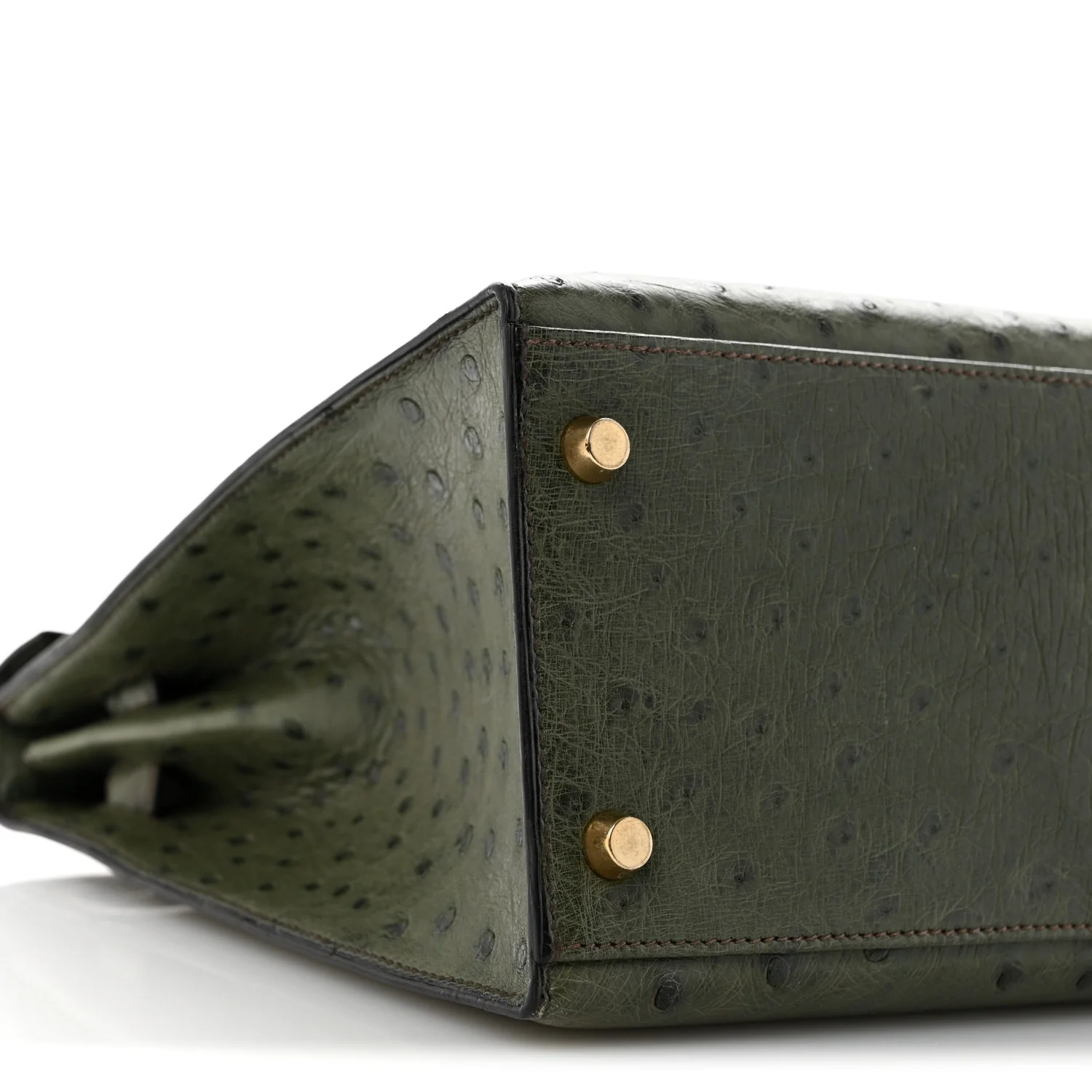 Ostrich Kelly Sellier 32 Vert Olive - Top Club
