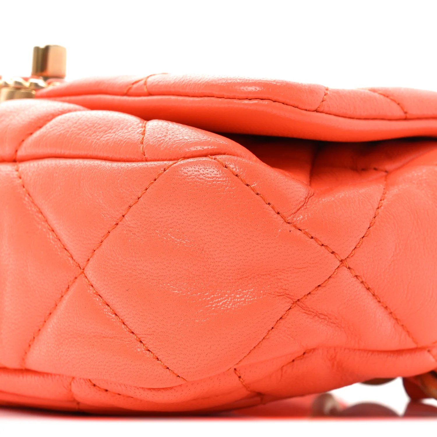 Goatskin Quilted Chanel 19 Waist Bag Orange - Top Club