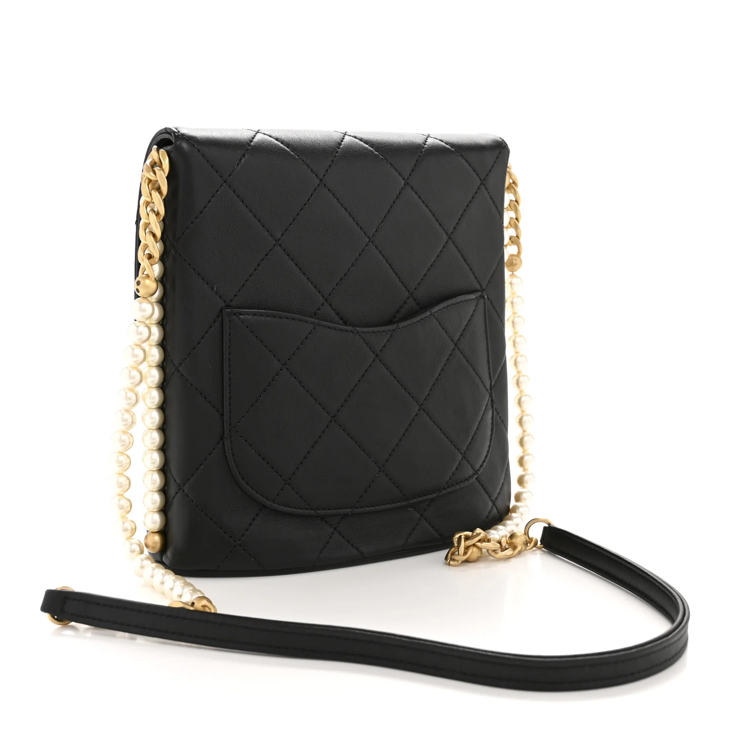 Calfskin Quilted Pearl Small About Pearls Hobo Bag Black - Top Club