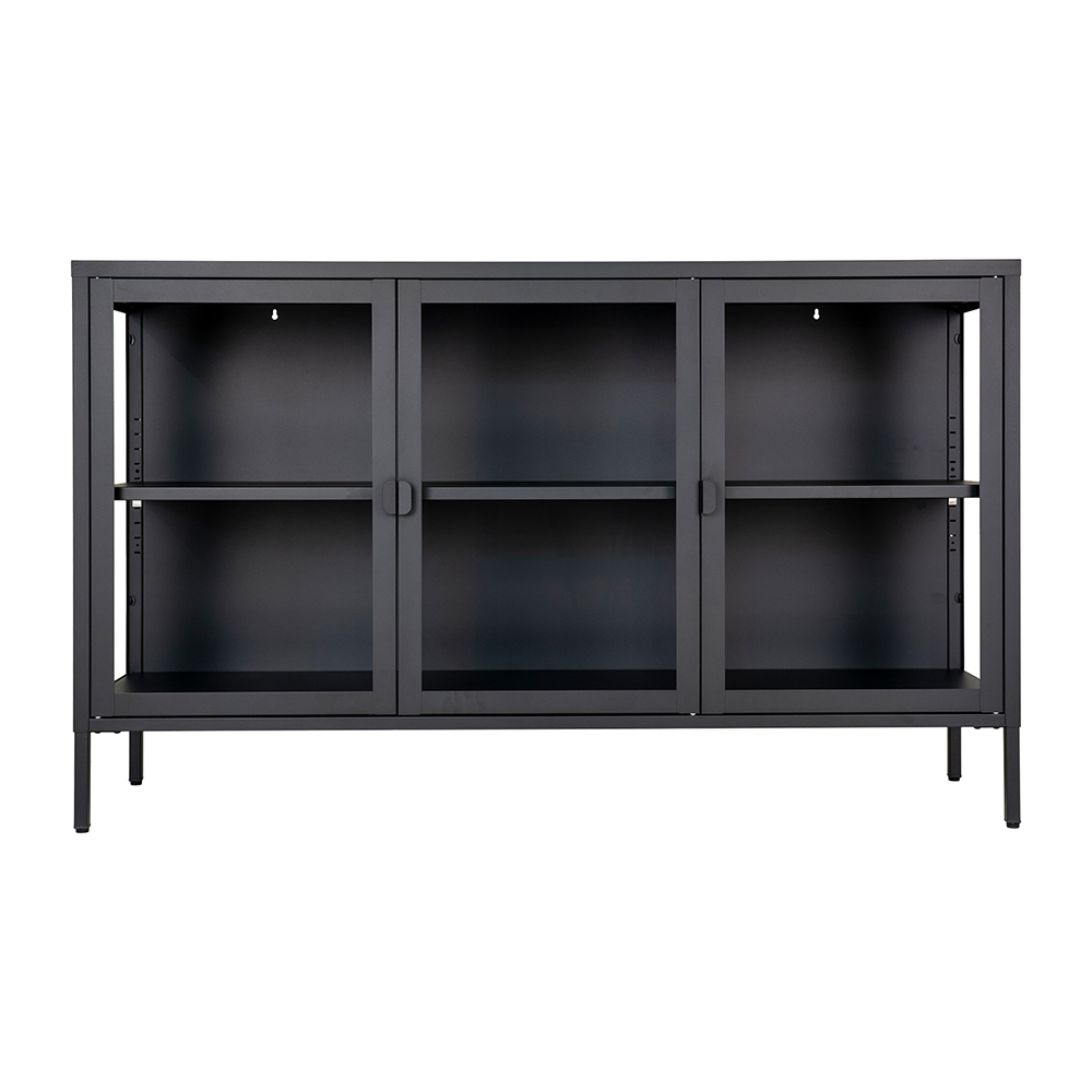 Metalen vitrinekast Dagmar Dagmar metalen vitrinekast zwart - 40 x 140 cm