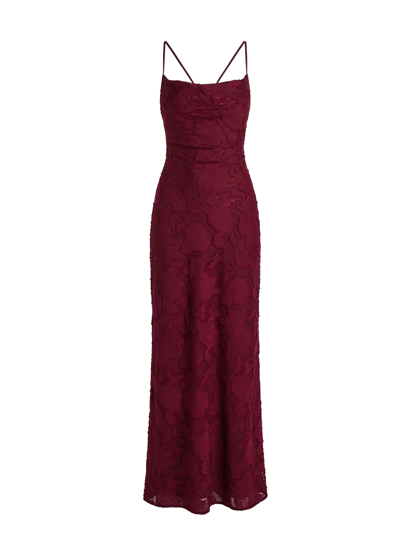 Celena Maxi Dress Burgundy Burnout
