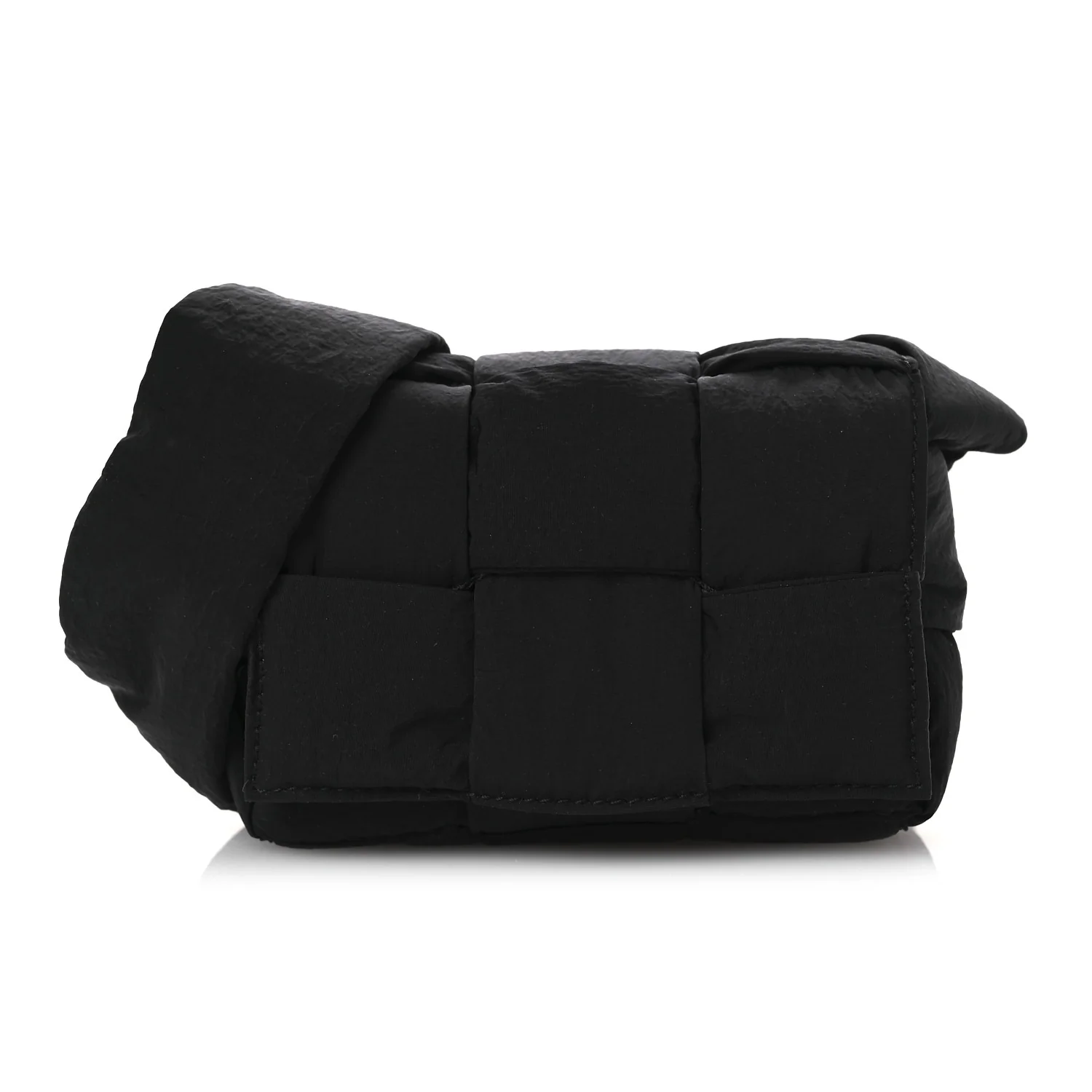 Nylon Intrecciato Padded Tech Candy Cassette Bag Black - Top Club