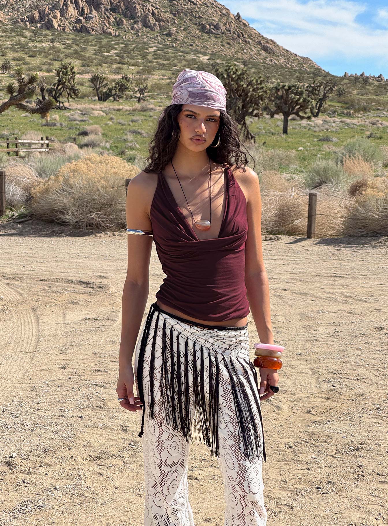 Nerolia Halter Ring Top Burgundy