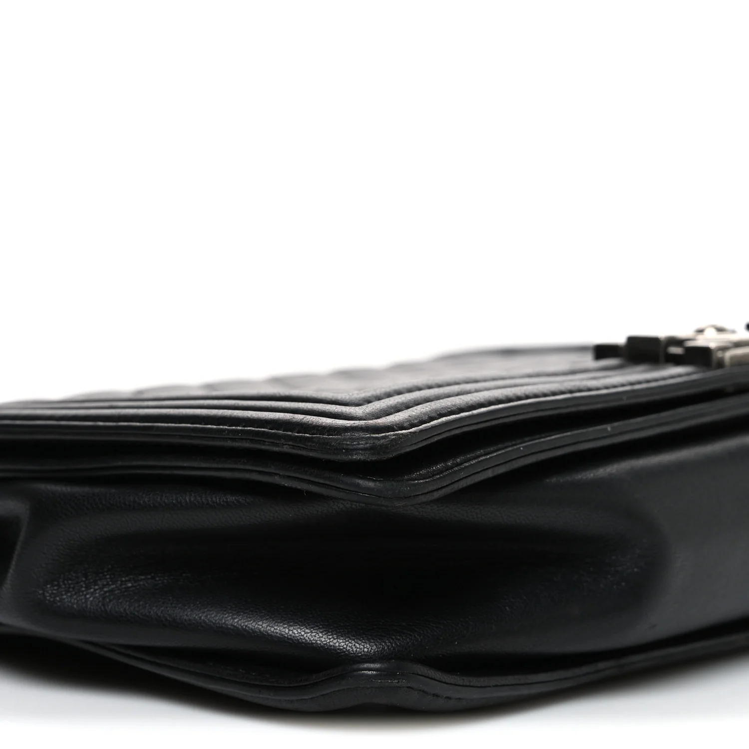 Lambskin Quilted Large Boy Flap Black - Top Club