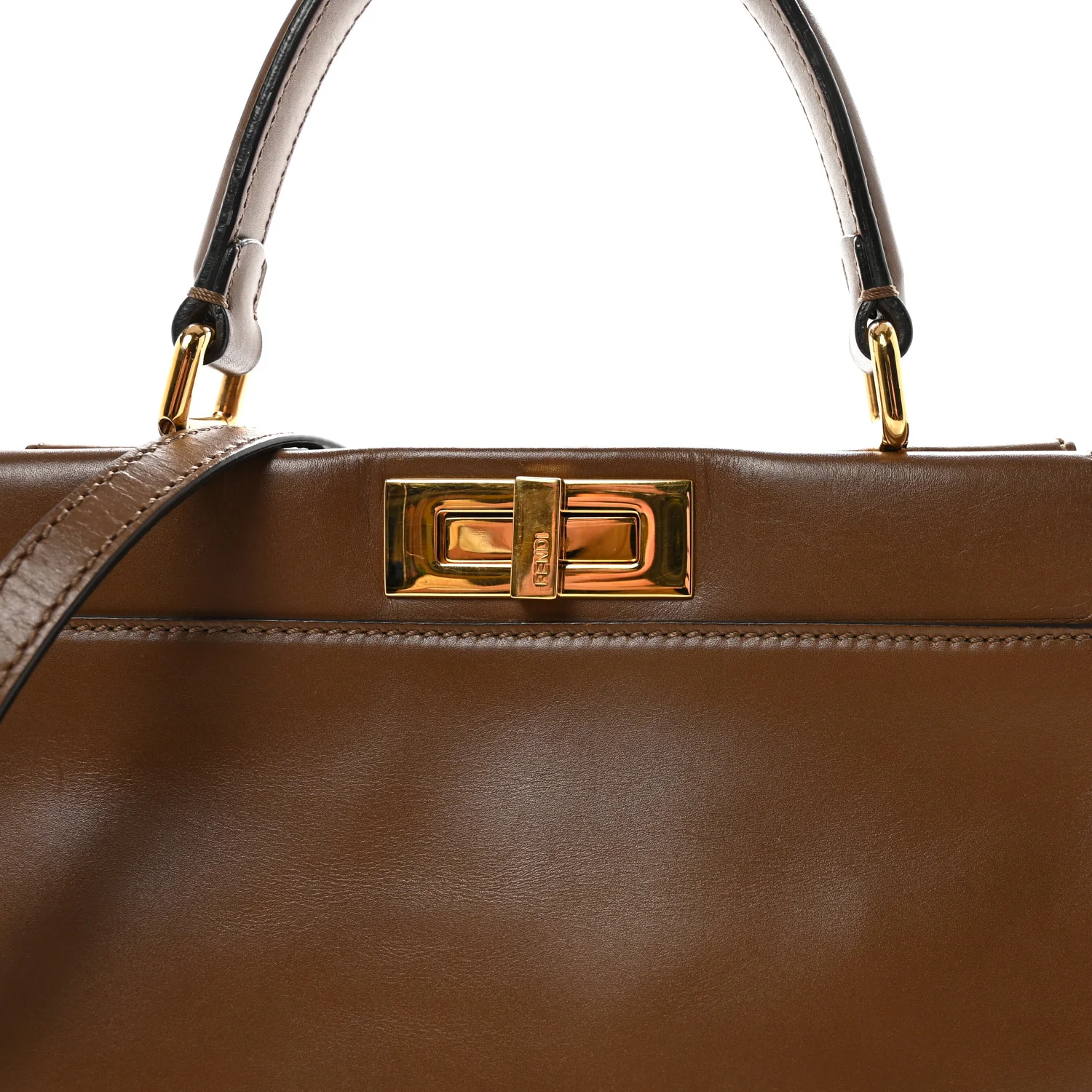 Vitello Morgan Fabric Jacquard Pequin Medium Peekaboo Iconic Satchel Foresta Tobacco Black - Top Club