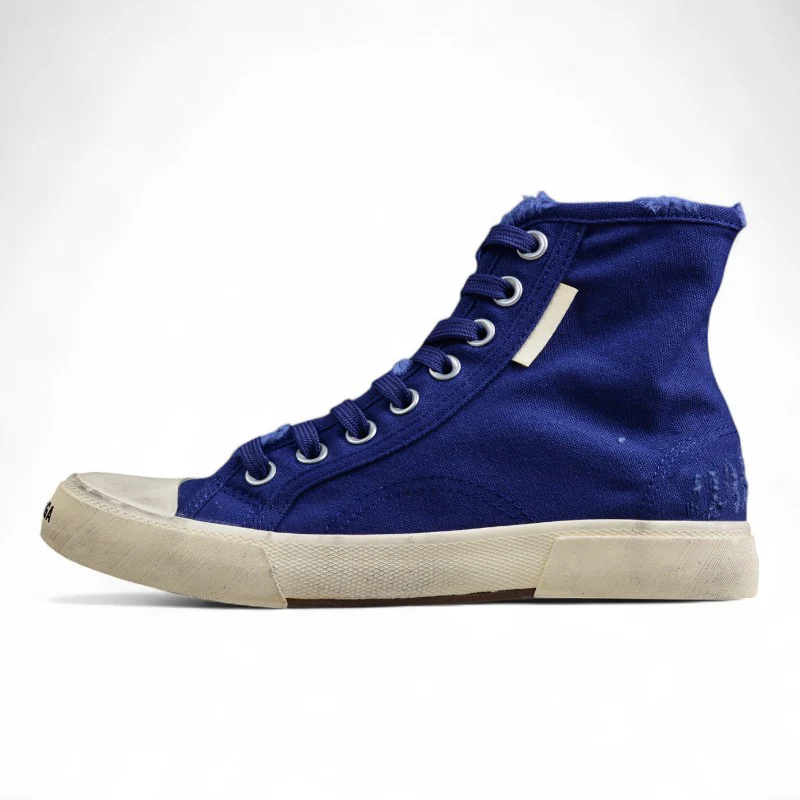 Balenciaga Paris High Top Canvas Sneakers – Blue - Sneaker Replica Workshop