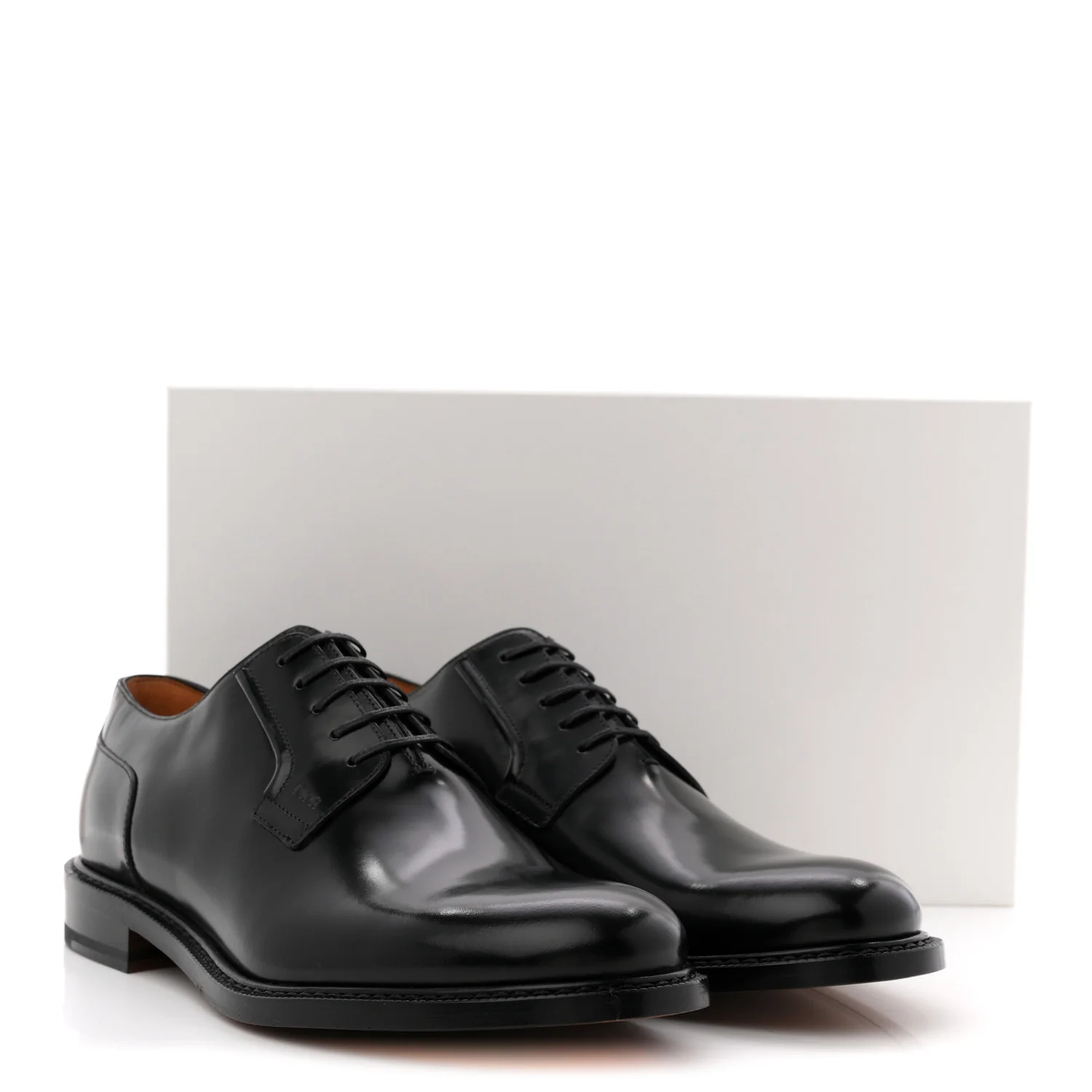 Calfskin Mens Derby Shoes 42.5 Black - Top Club