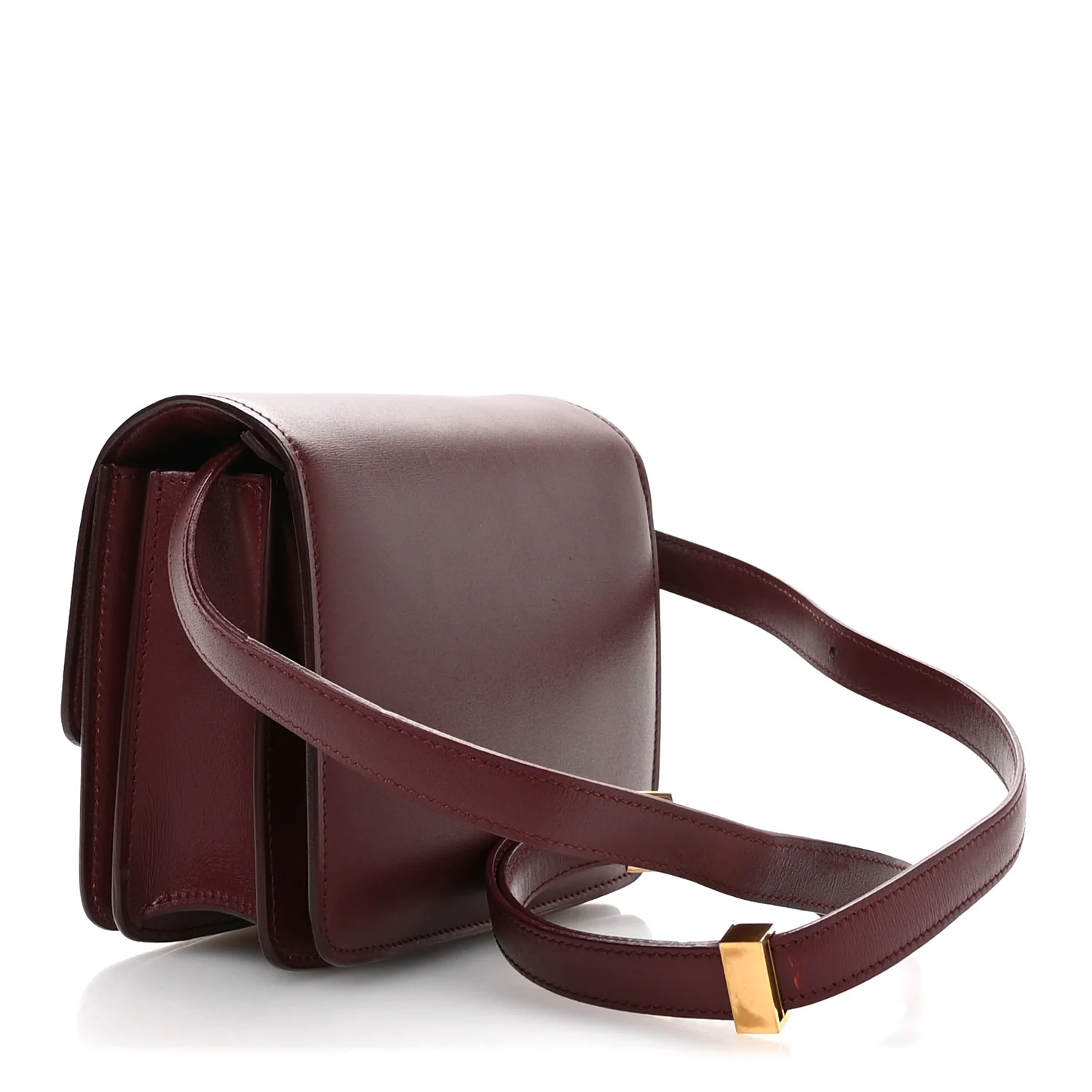 Box Calfskin Small Classic Box Flap Bag Burgundy - Top Club