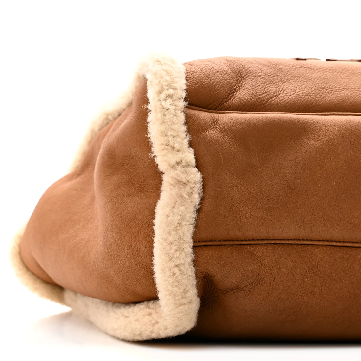 Lambskin Shearling Medium Deauville Tote Brown - Top Club