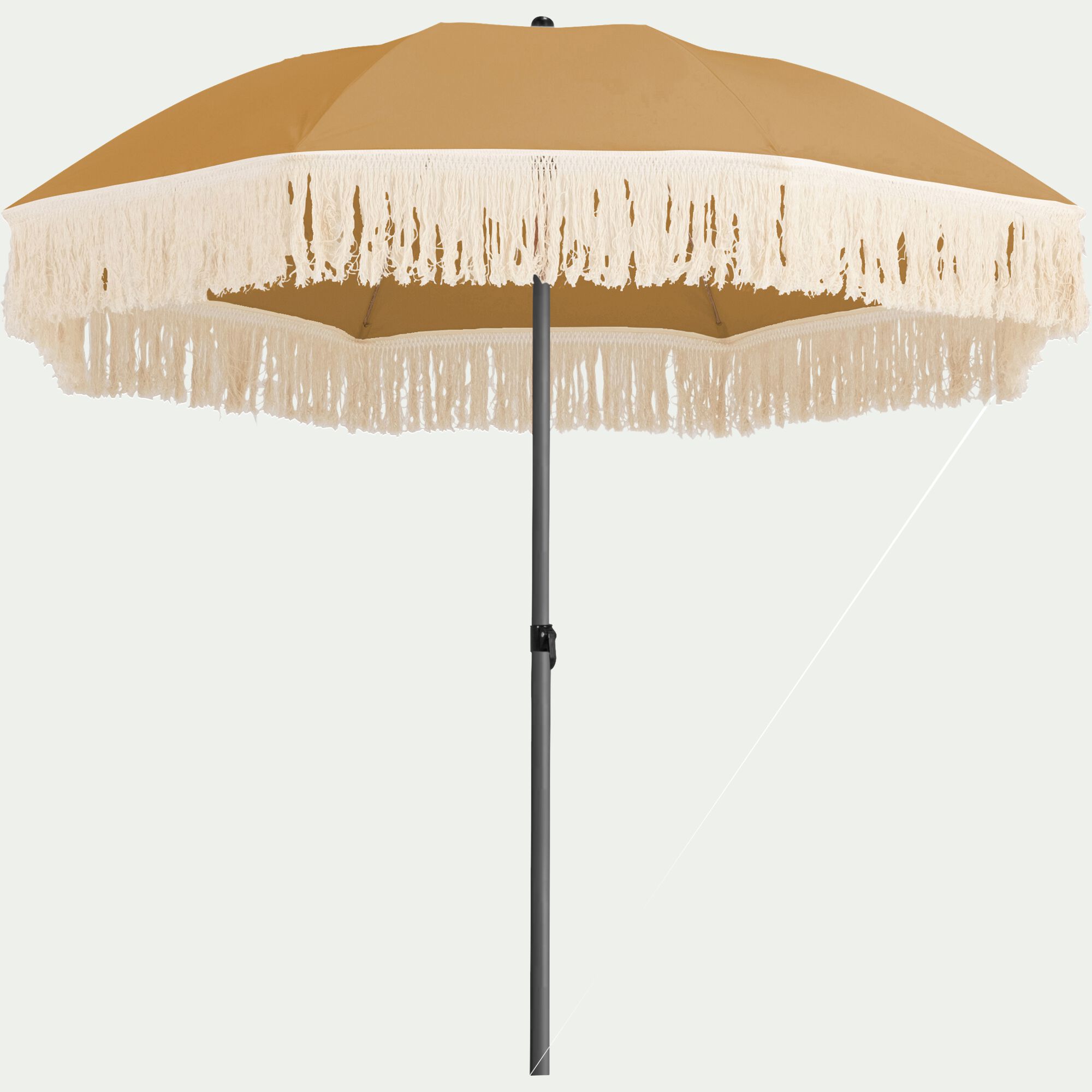 RICCIA - Parasol à franges D180cm - beige nèfle