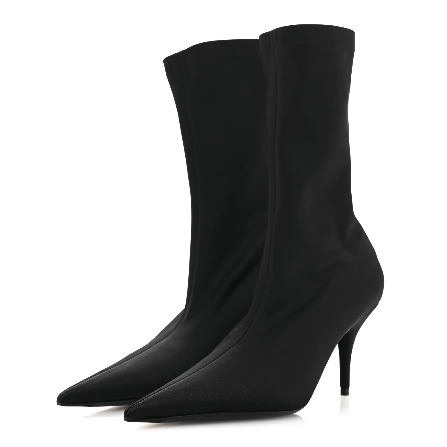 Jersey Crepe Extreme Pointed Toe Knife Booties 36 Black - Top Club