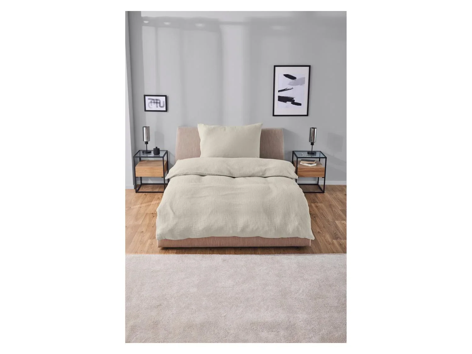 LIVARNO home Parure de lit en mousseline, 140 x 200 cm