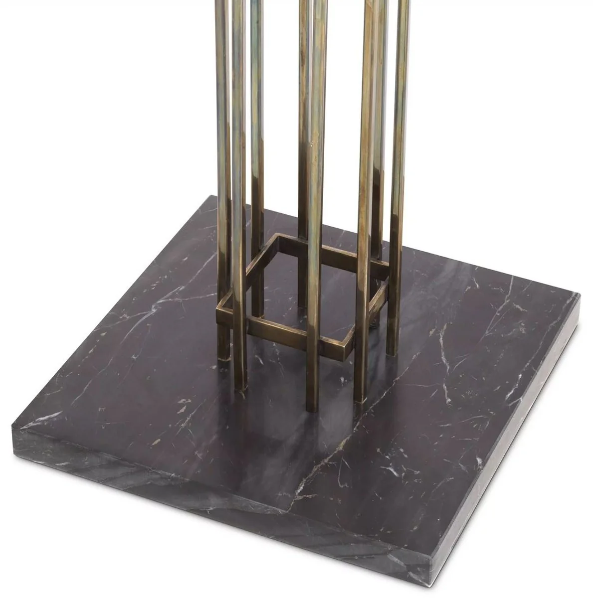 Luxury coat rack vintage brass / black 38.5 x 38.5 H. 165.5 cm - stainless steel clothes rack with marble base - cloakroom furniture - luxury furniture - luxury furnishings