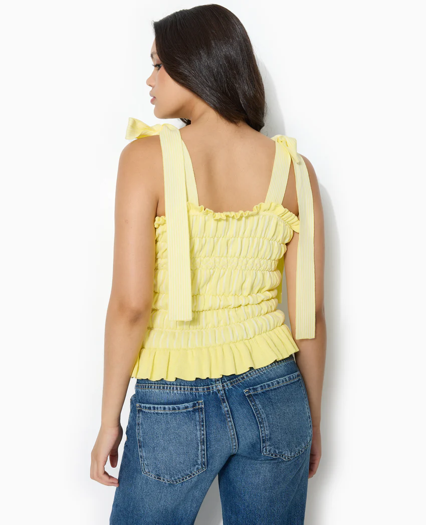 Pimkie Top en maille avec smock et bretelles à nouer