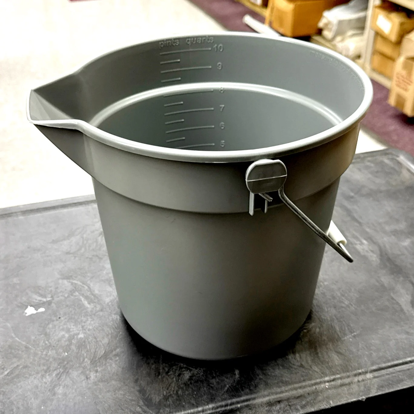 10 QT GRAY PLASTIC BUCKET / PAIL - Victorias Cleaning and Janitor