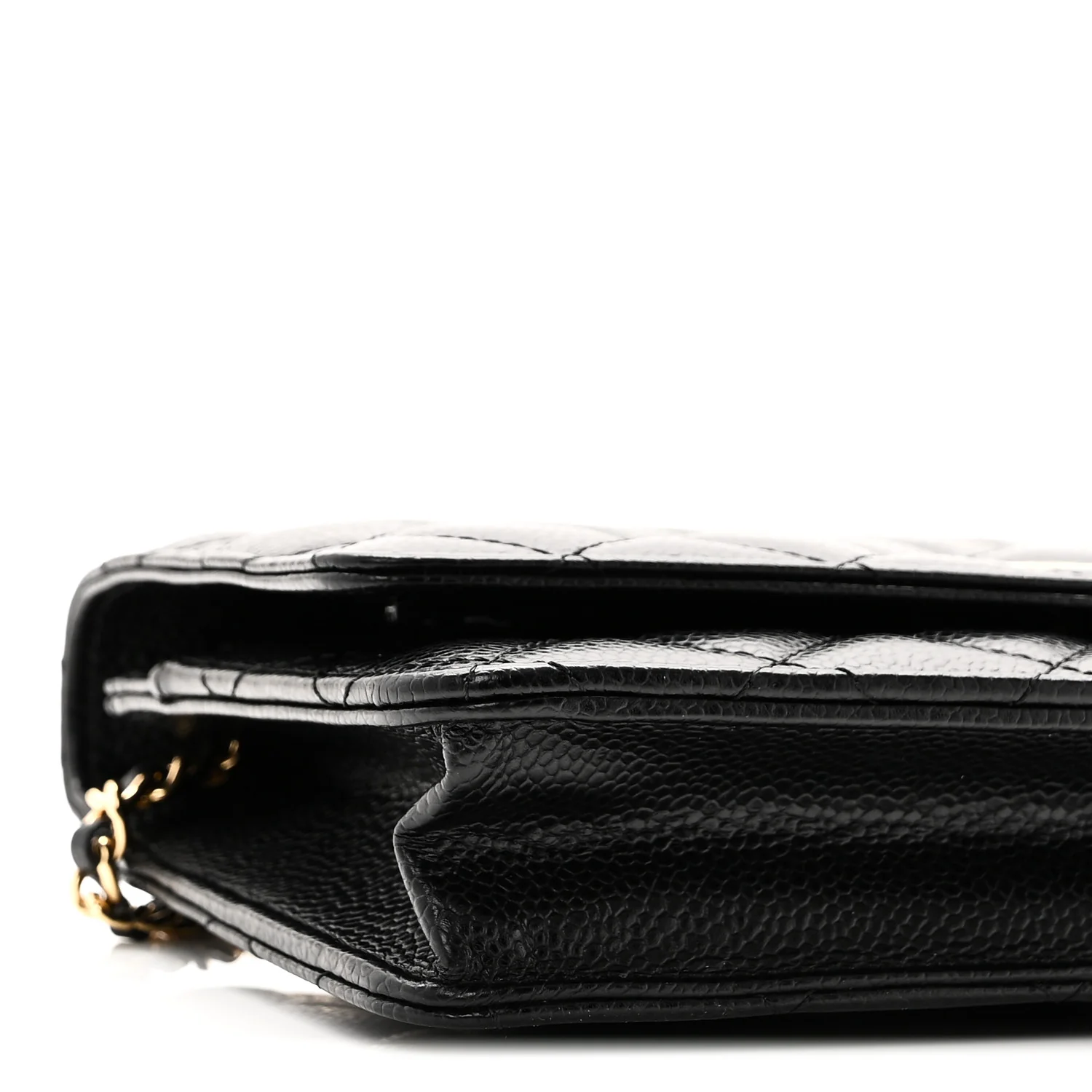 Caviar Quilted Wallet on Chain WOC Black - Top Club