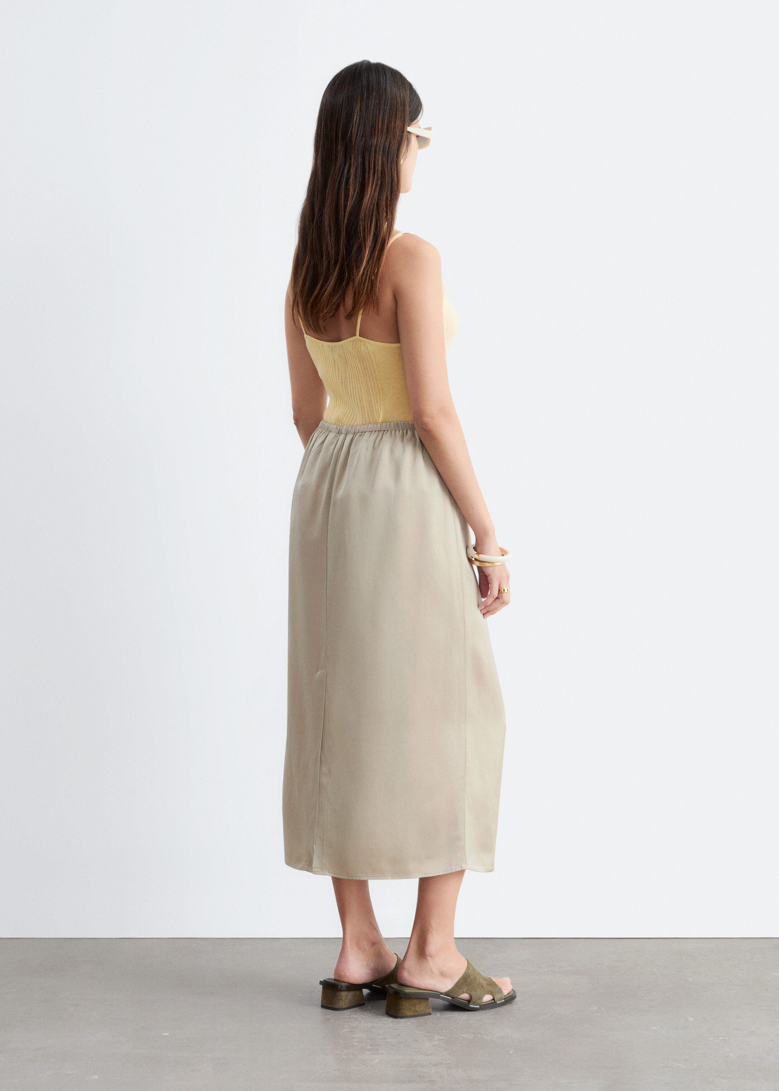 & Other Stories DRAWSTRING MIDI SKIRT