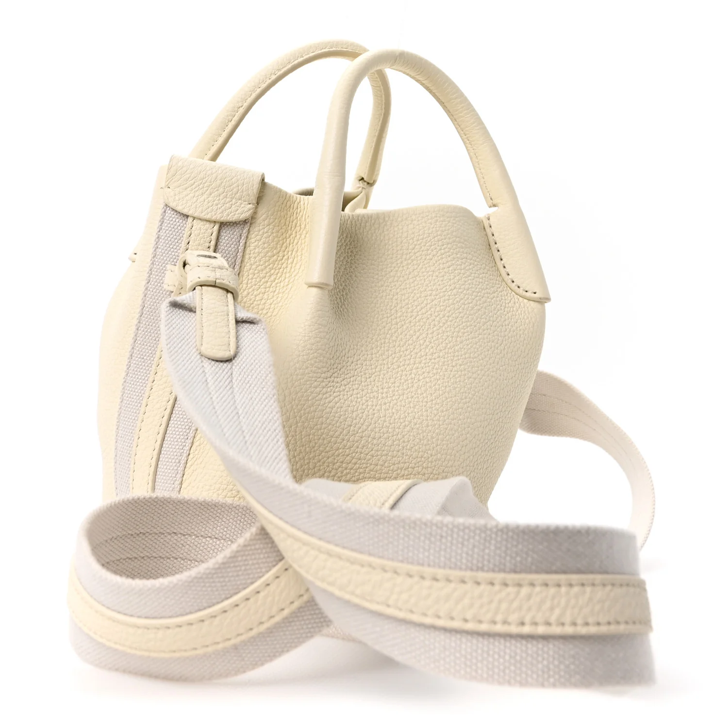 Grained Calfskin Micro Bale Bag Whisper White - Top Club