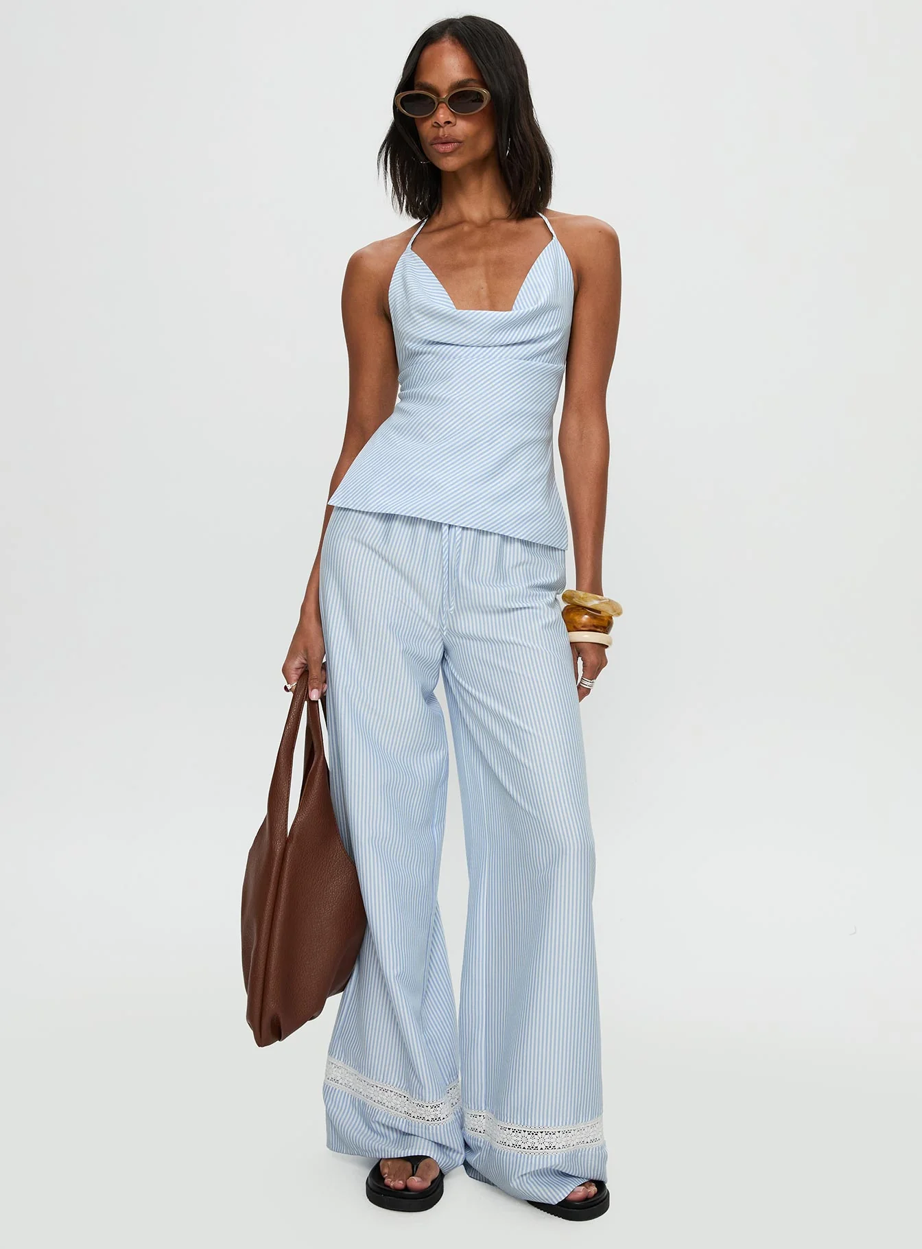 Summer Too Hot Pant Blue Stripe